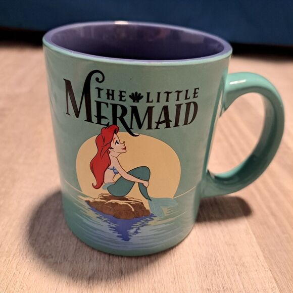 Disney The Little Mermaid Ariel 12oz Teal Purple Coffee Mug - Picture 1 of 7